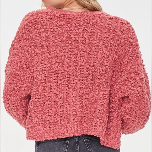Forever 21 Rose Pink Popcorn Knit Cardigan Sweater - Picture 2 of 10